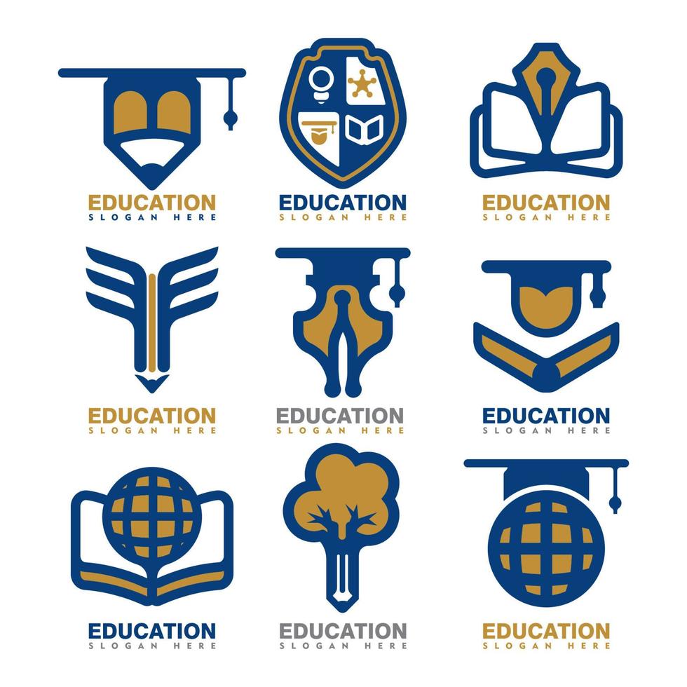 conjunto de logotipo de educación vector