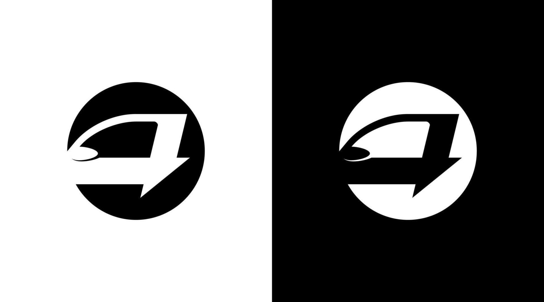 auto logo monograma auto blanco y negro icono ilustración estilo diseños plantillas vector