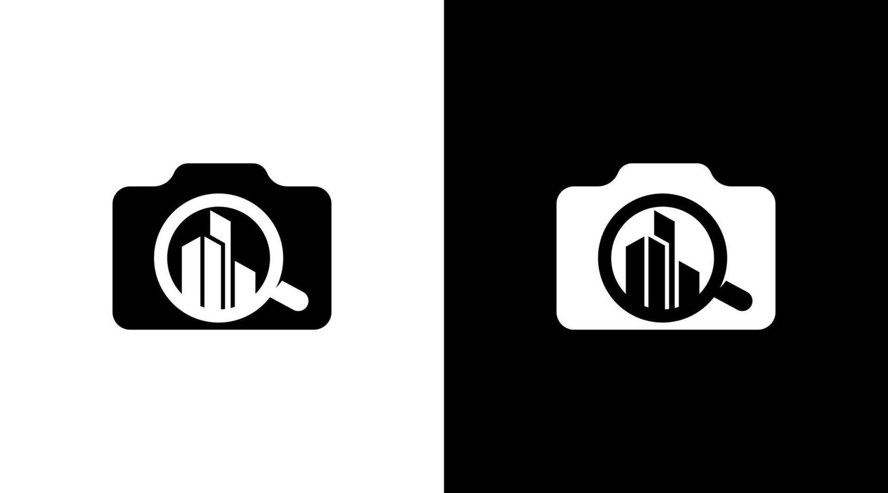 building photography logo monogram camera black and white icon illustration style Designs templates vector