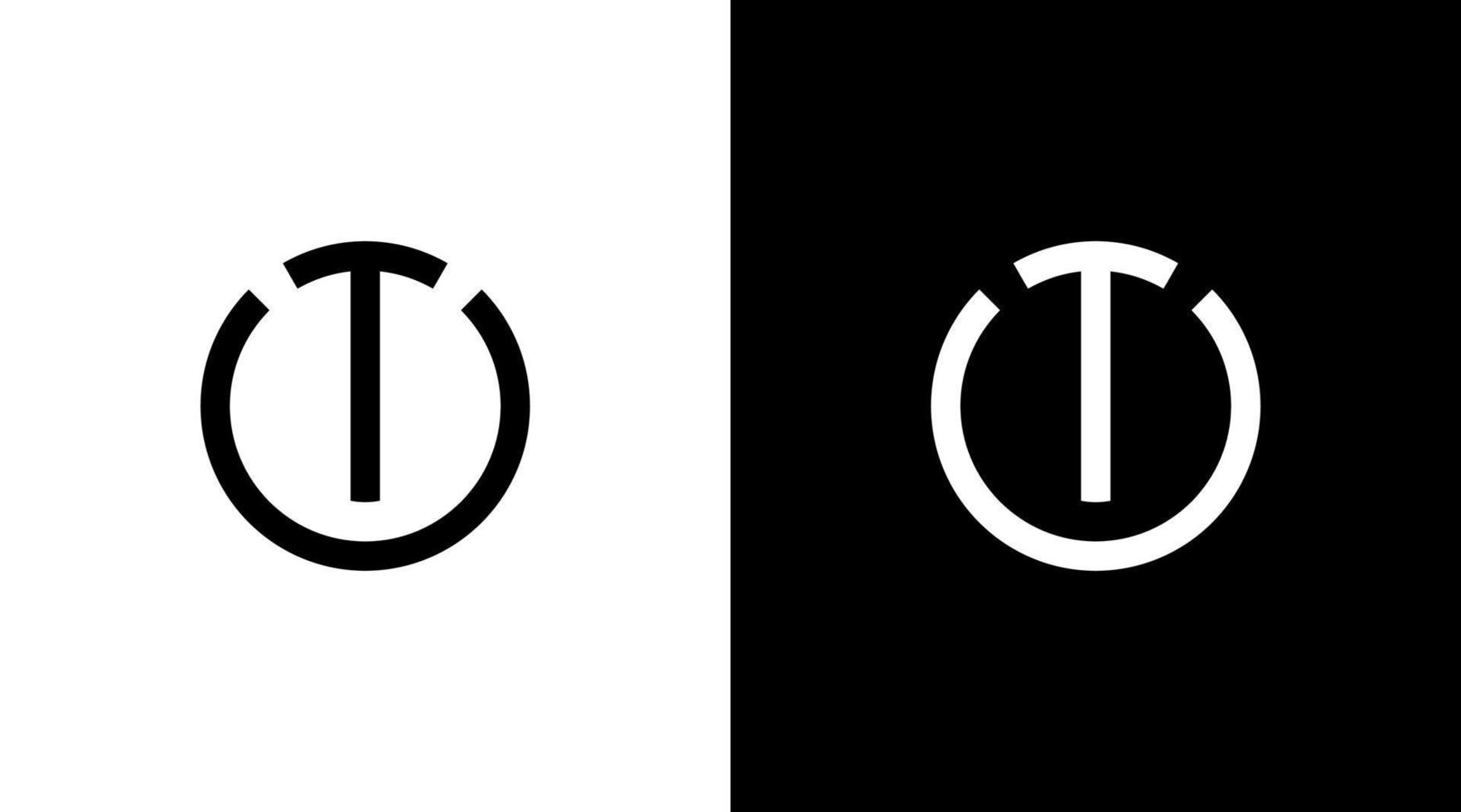 technology logo monogram TC letter initial black and white icon illustration style Designs templates vector