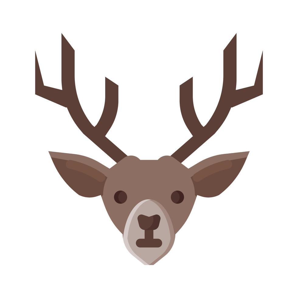 Reindeer icon in flat style vector, deer icon, animal icon, winter animal vector