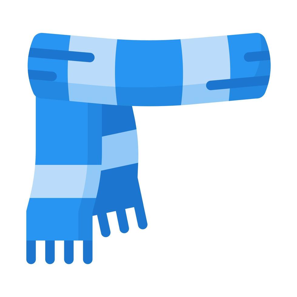 Scarf icon in flat style vector, winter clothes vector