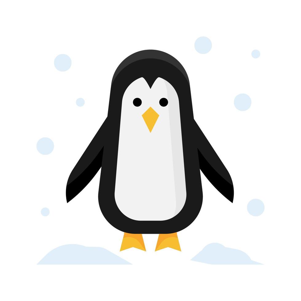 icono de pingüino en vector de estilo plano, icono animal, animal de invierno, pájaro, naturaleza
