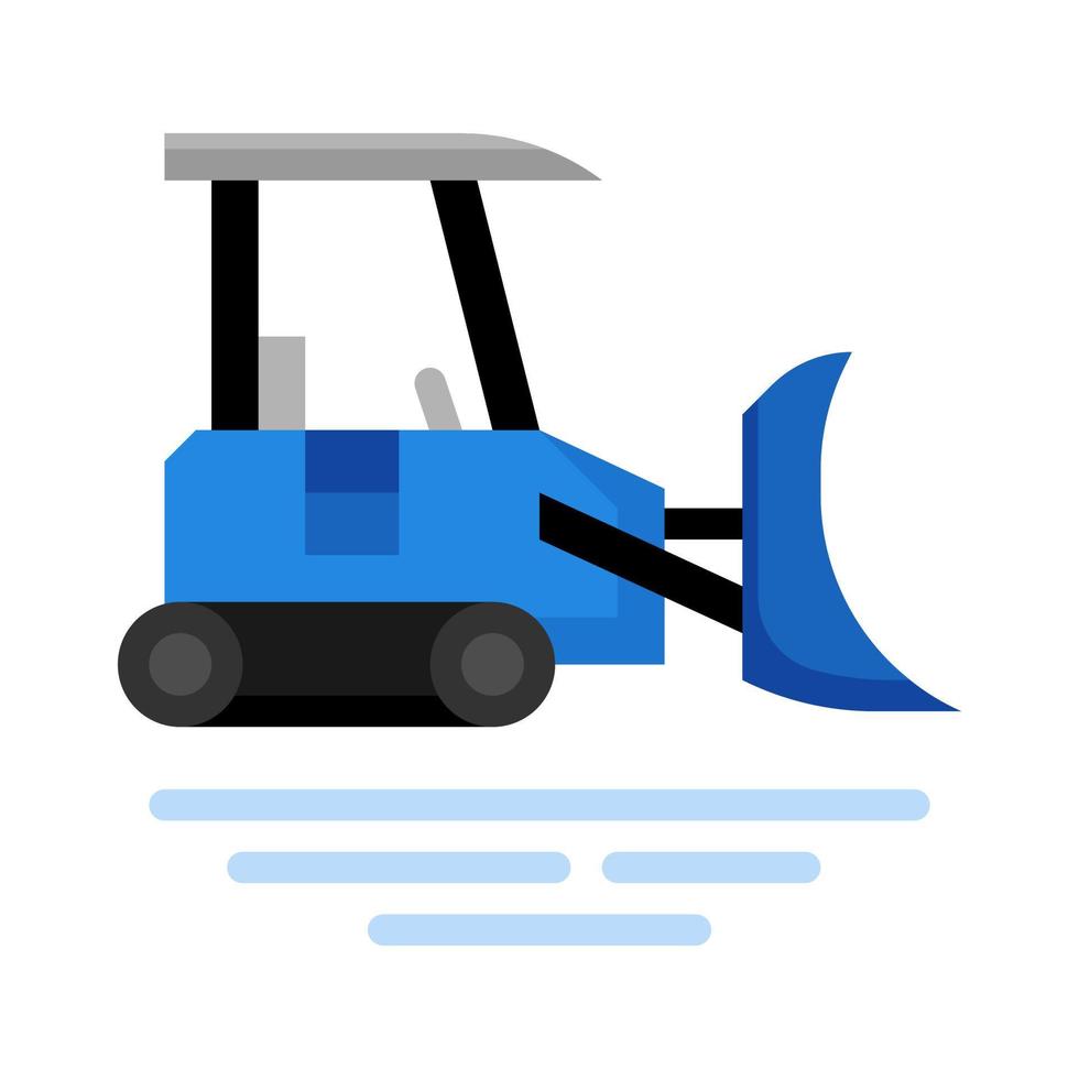 Plow icon in flat style vector, winter transportation, winter vector