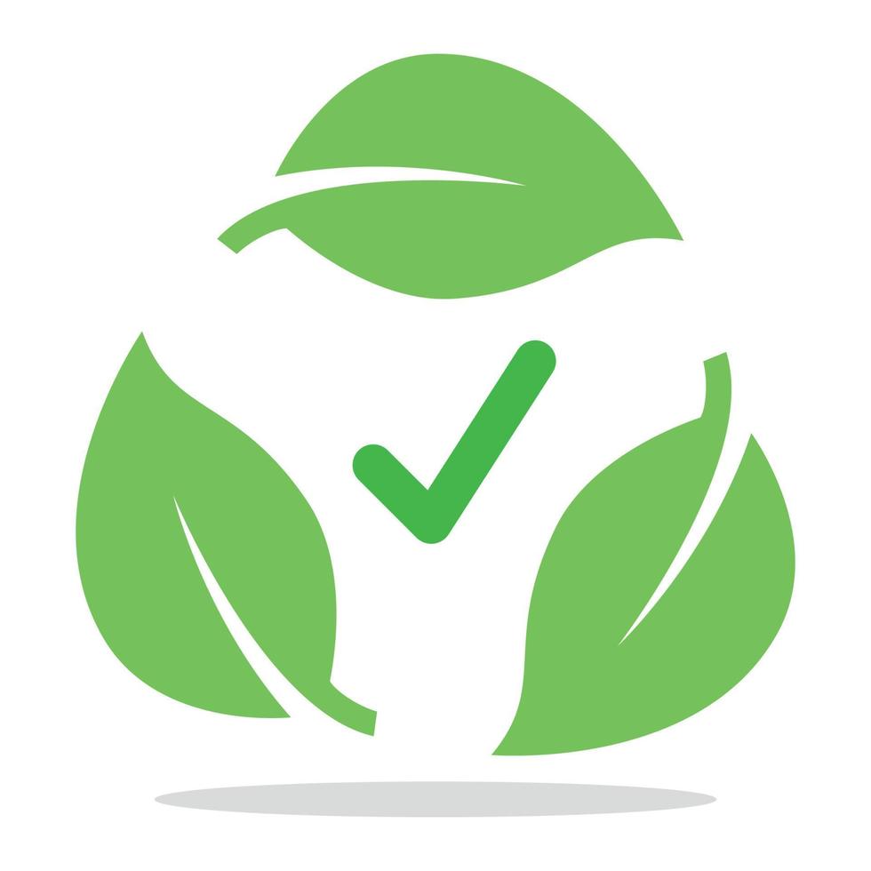 signo de hojas de reciclaje biodegradable vector