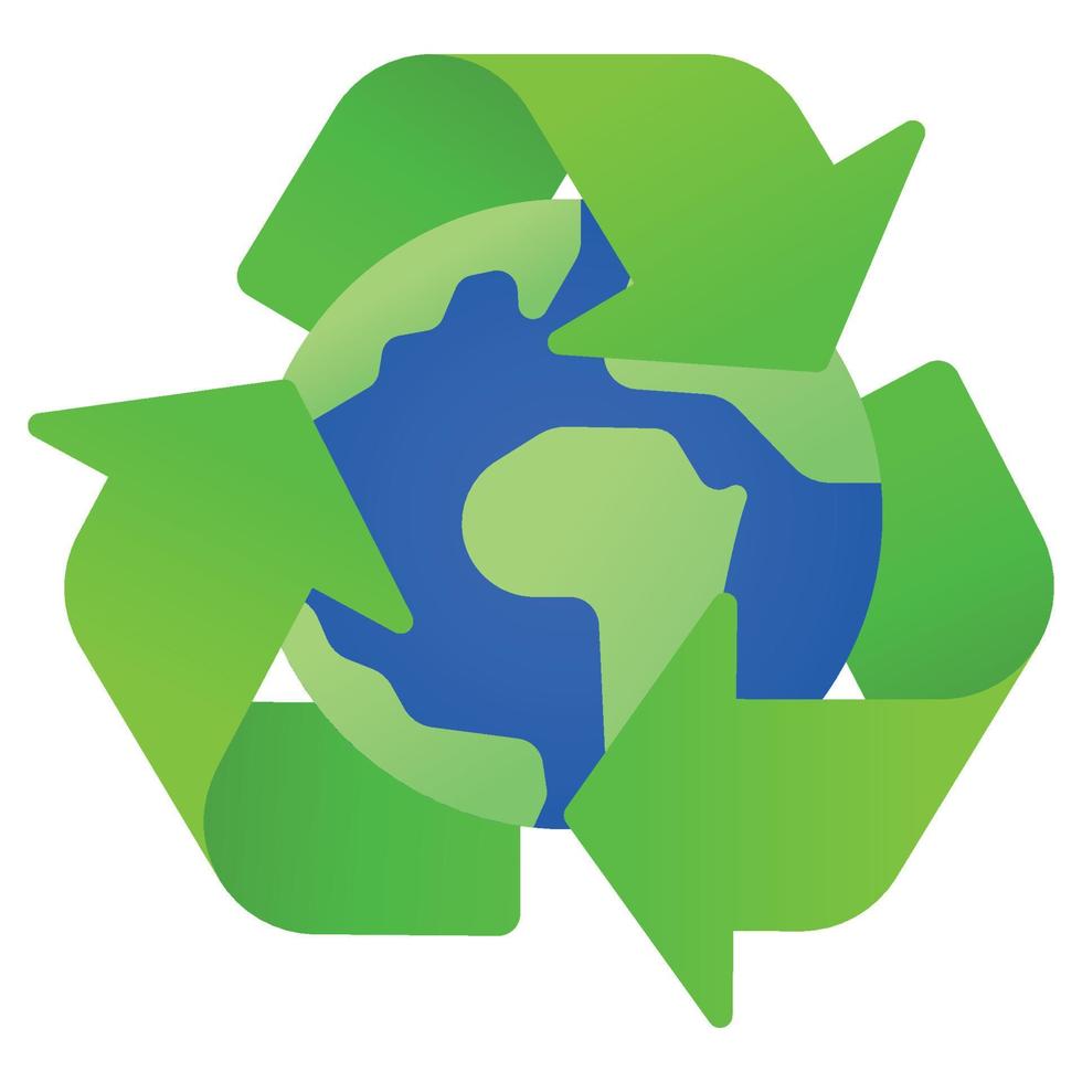 Green Recycle Sign Around Earth vector