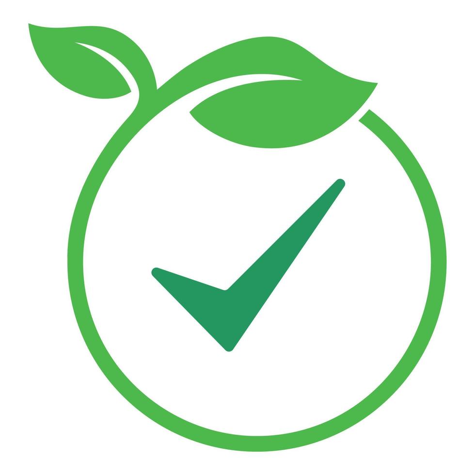 Green Eco Loop Leaf Check Mark Logo vector