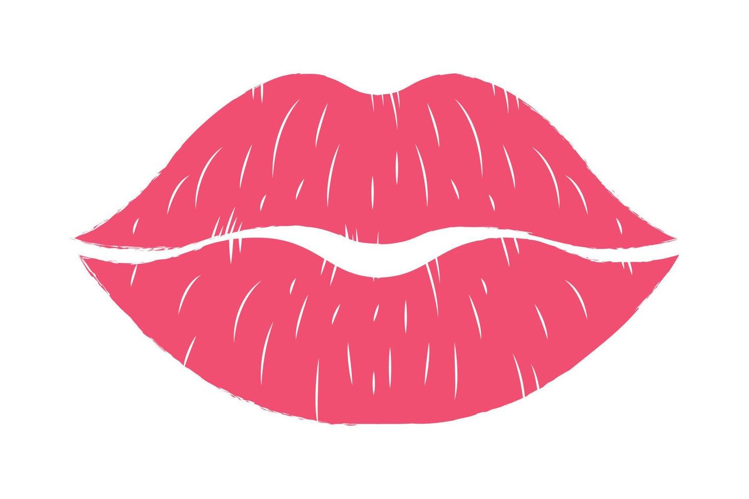 Grunge Style Red Lips Kiss vector