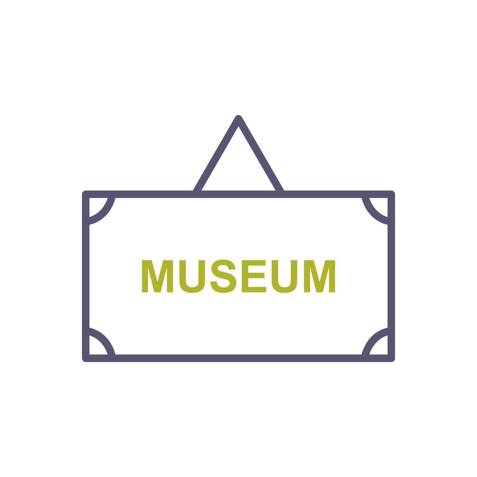 icono de vector de etiqueta de museo