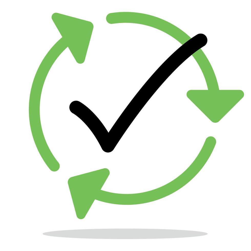 Recycle Circle Arrows With Check Mark vector