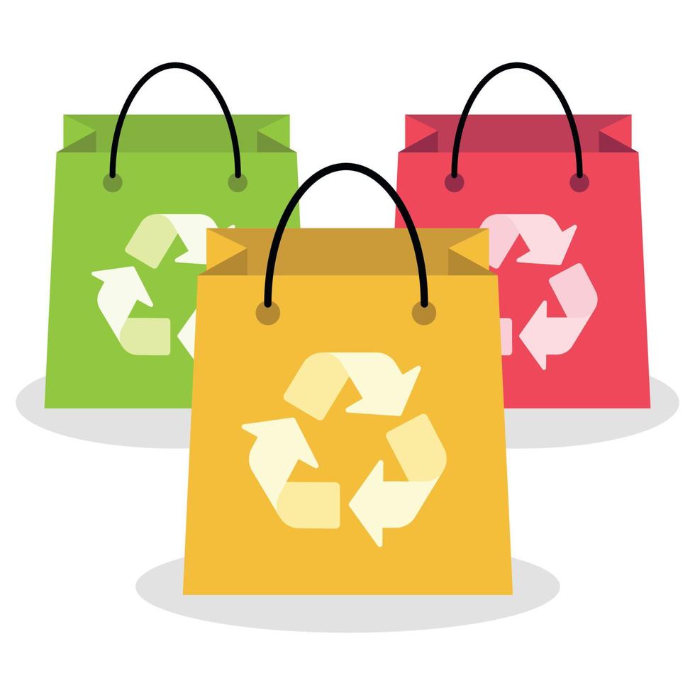 Three Eco Friendly Shopping Bags vector