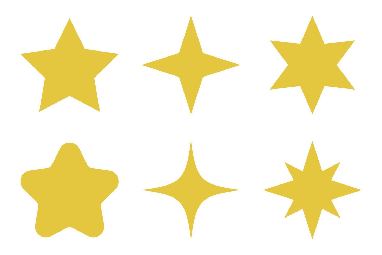 Set Of Six Different Style Stars vector