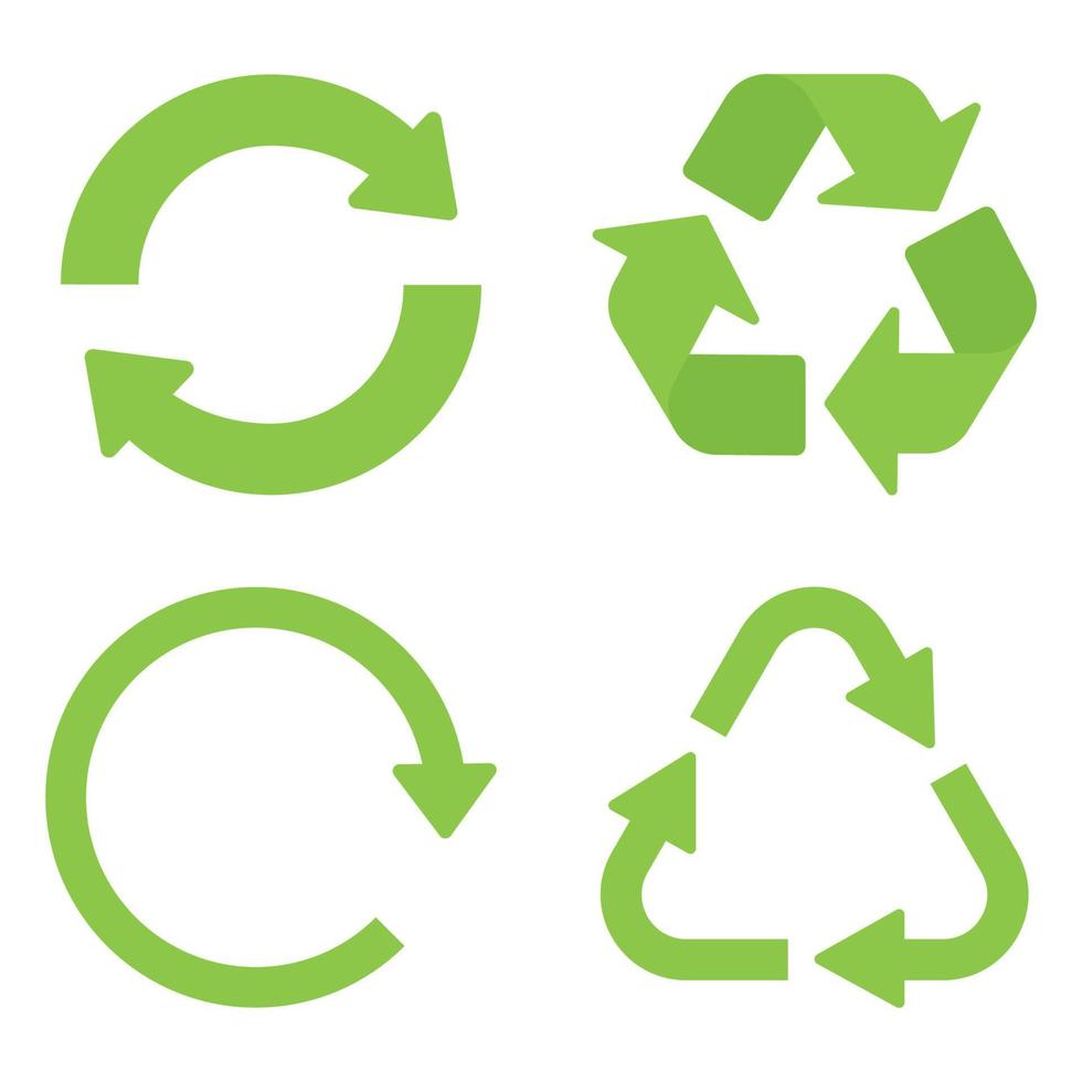 conjunto de cuatro carteles de reciclaje verde vector