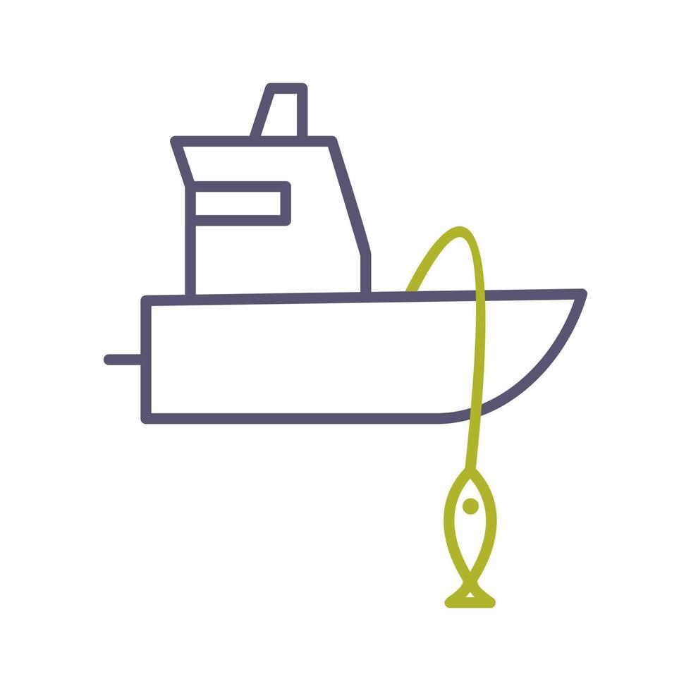 icono de vector de barco de pesca