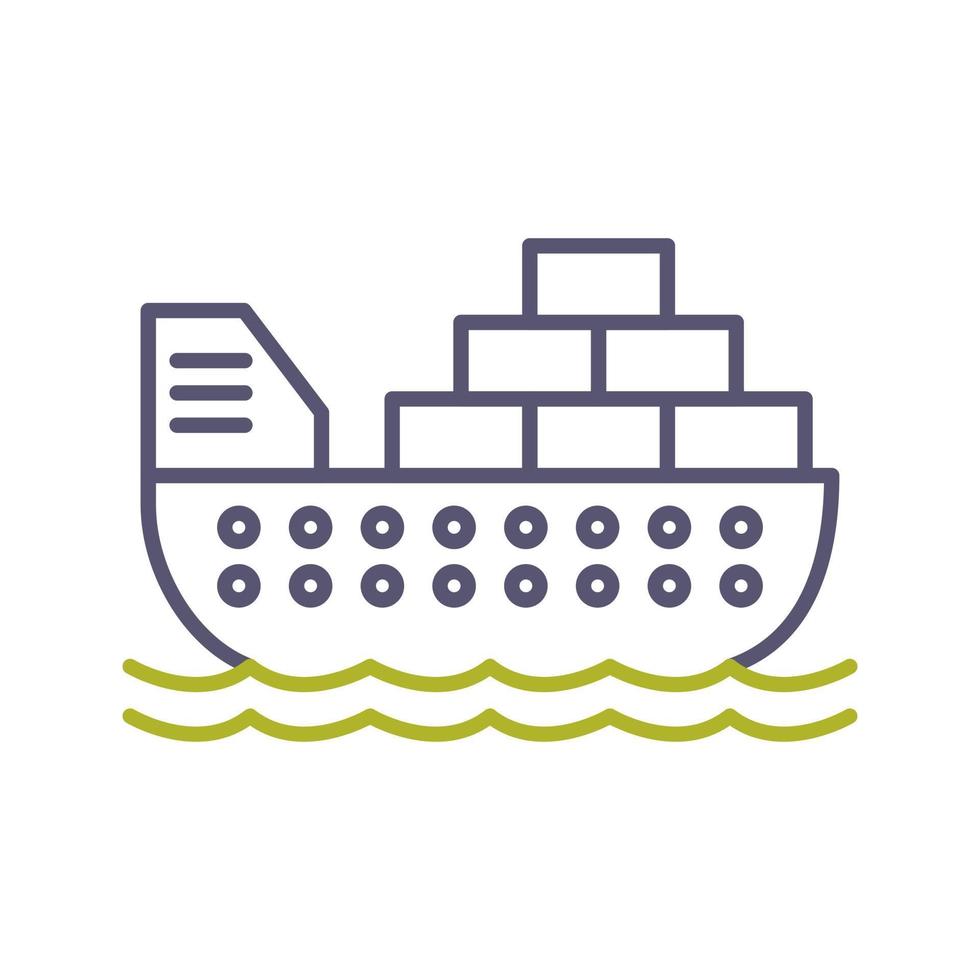 icono de vector de barco de carga