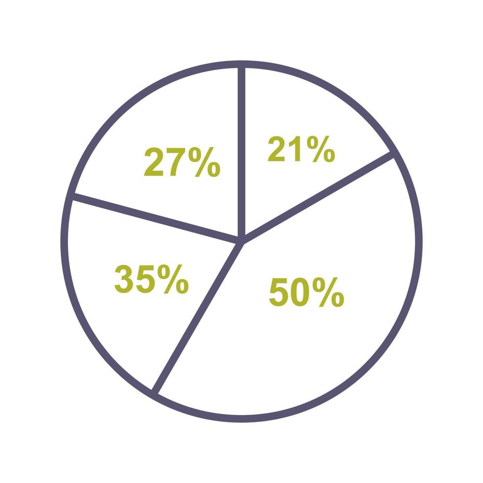 icono de vector de gráfico circular