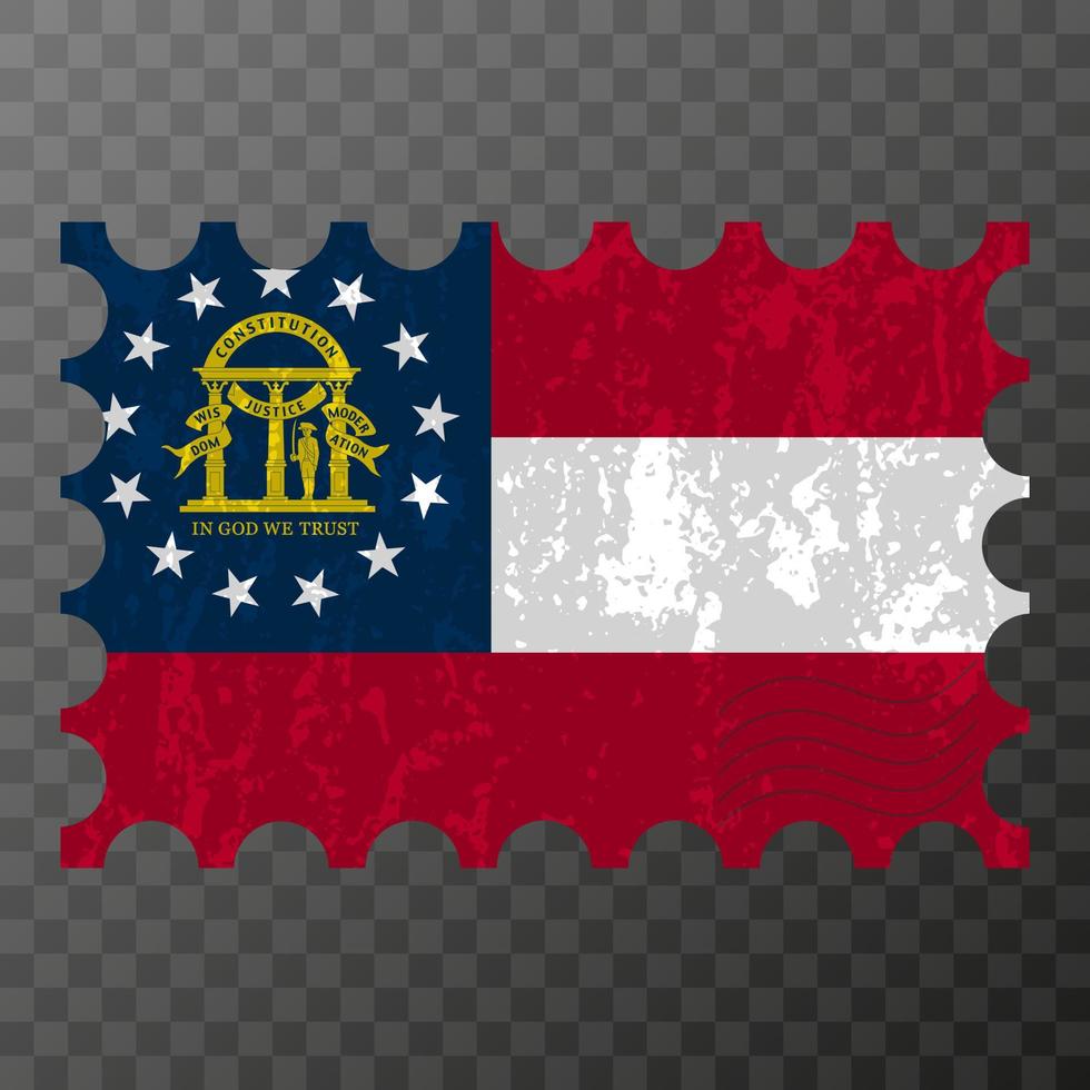 sello postal con la bandera grunge del estado de georgia. ilustración vectorial vector