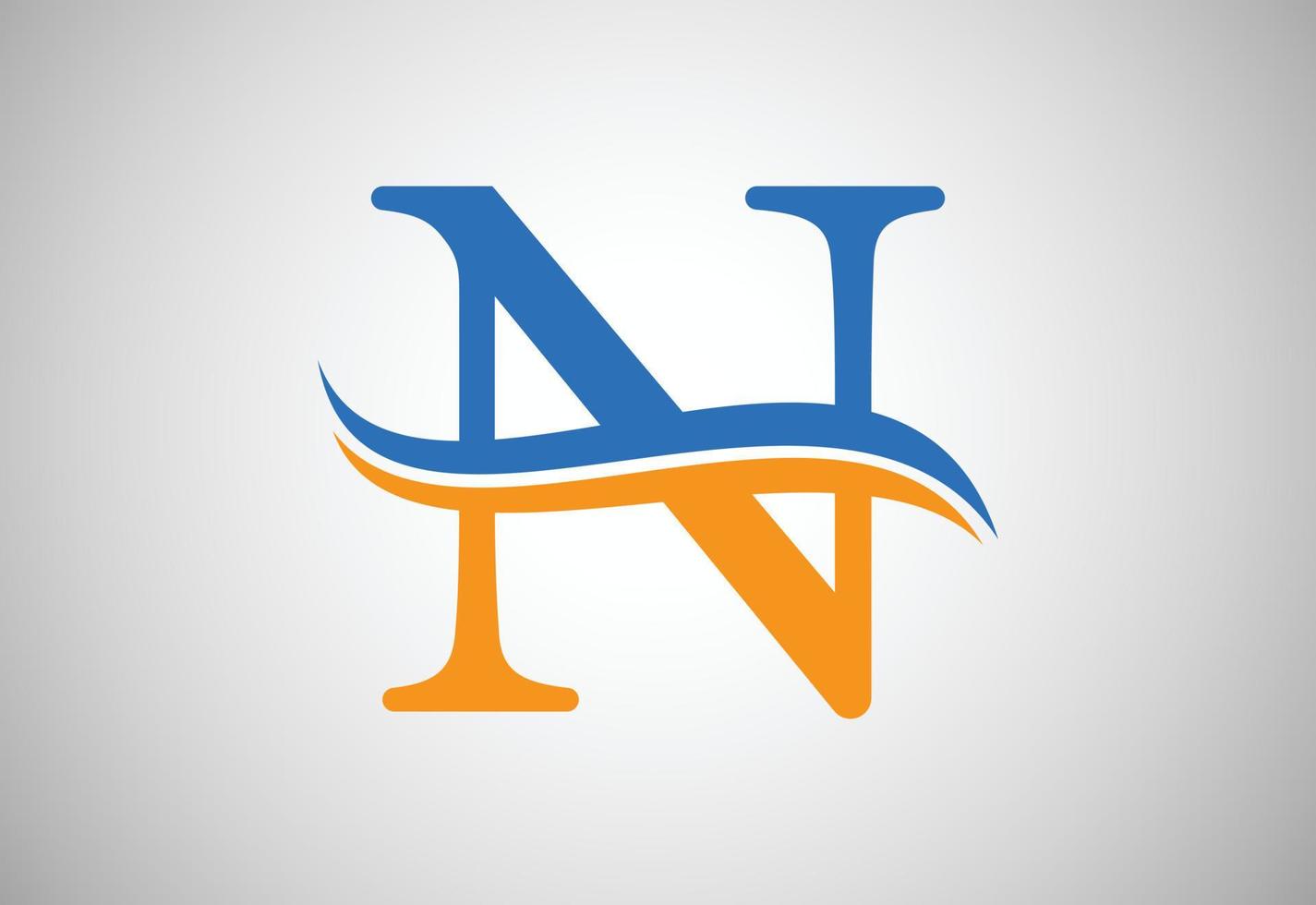 Plantilla de diseño de logotipo letra n, ilustración vectorial vector