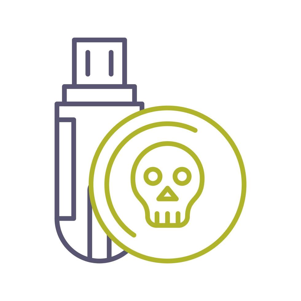 Infected Usb Drive Vector Icon