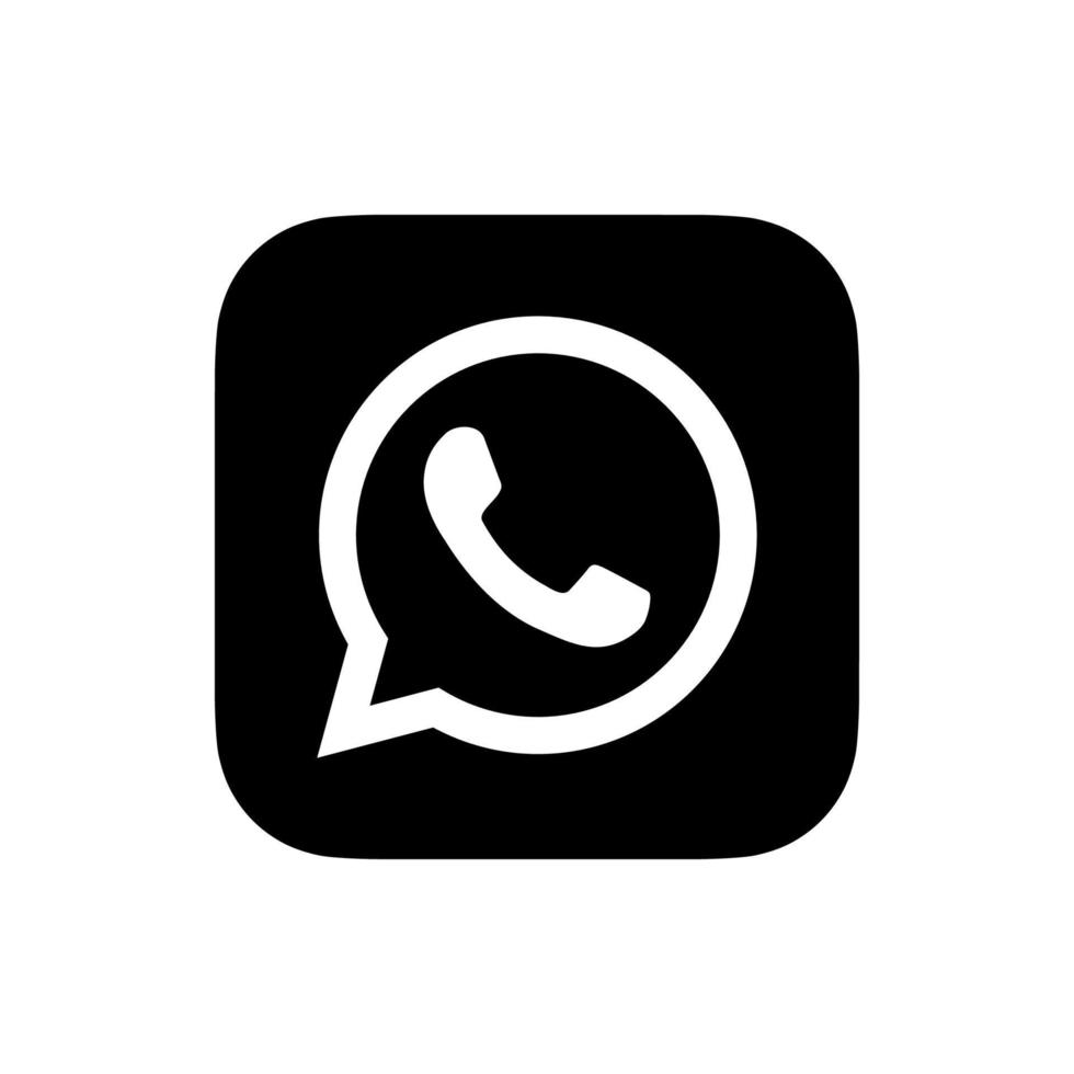 logotipo de whatsapp negro, icono de whatsapp negro vector gratis