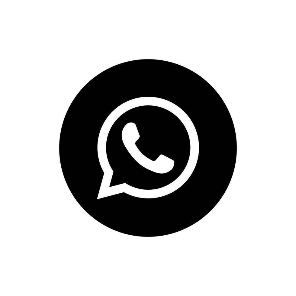 Black Whatsapp logo, Black whatsapp icon free vector