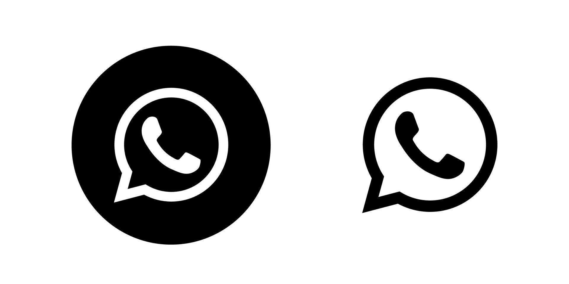 logotipo de whatsapp negro, icono de whatsapp negro vector gratis