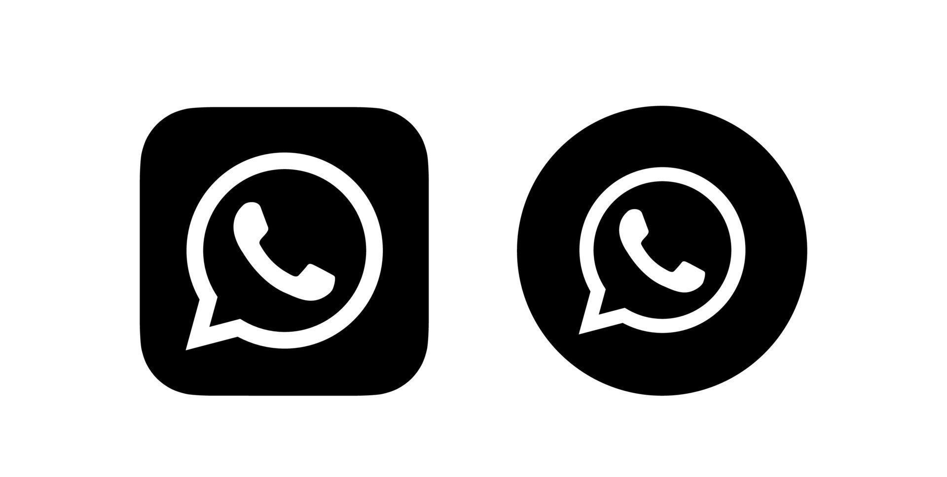 Black Whatsapp logo, Black whatsapp icon free vector