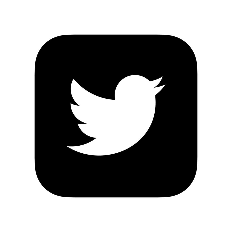 logotipo de twitter negro, vector de icono de twitter negro, vector libre de símbolo de twitter