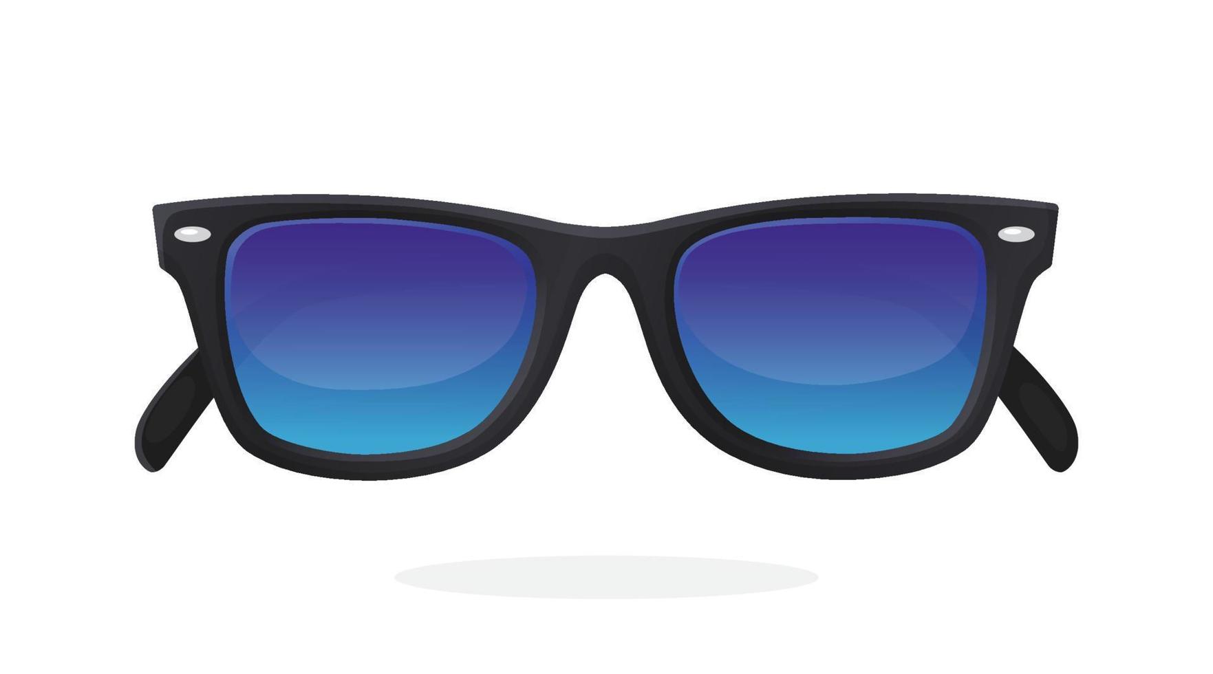 Modern sunglasses with blue mirror lenses vector