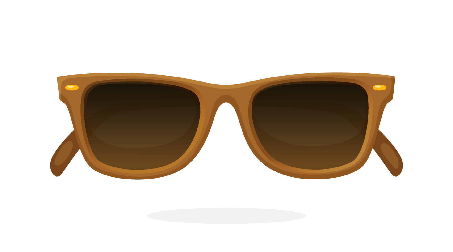Retro sunglasses with brown horn-rimmed frames and brown lenses. Vector