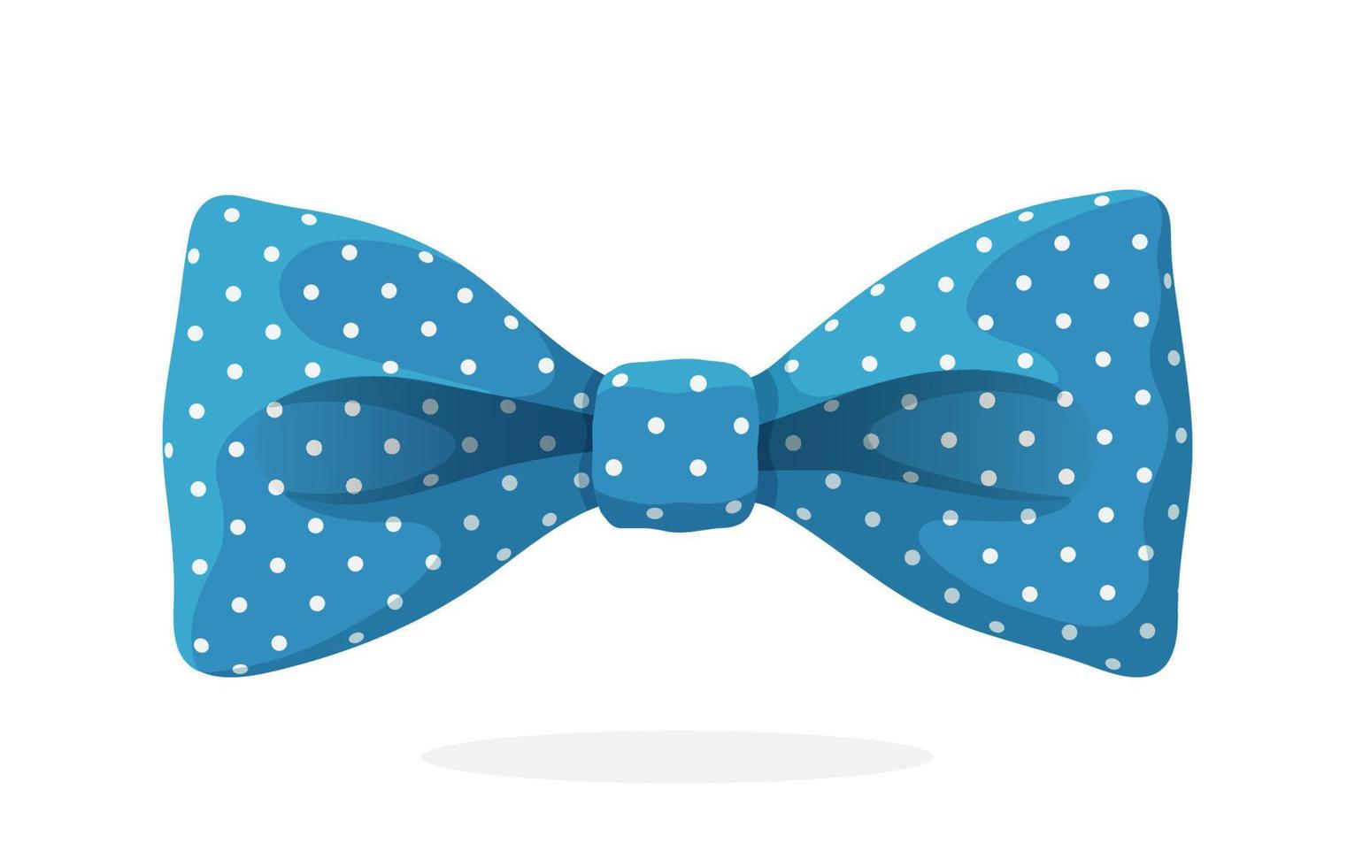 Blue bow tie with print a polka dots vector