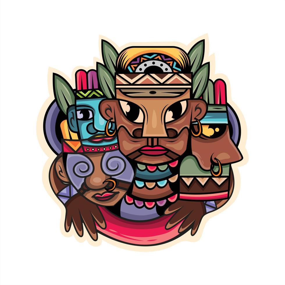 Ethnic character vector design concept