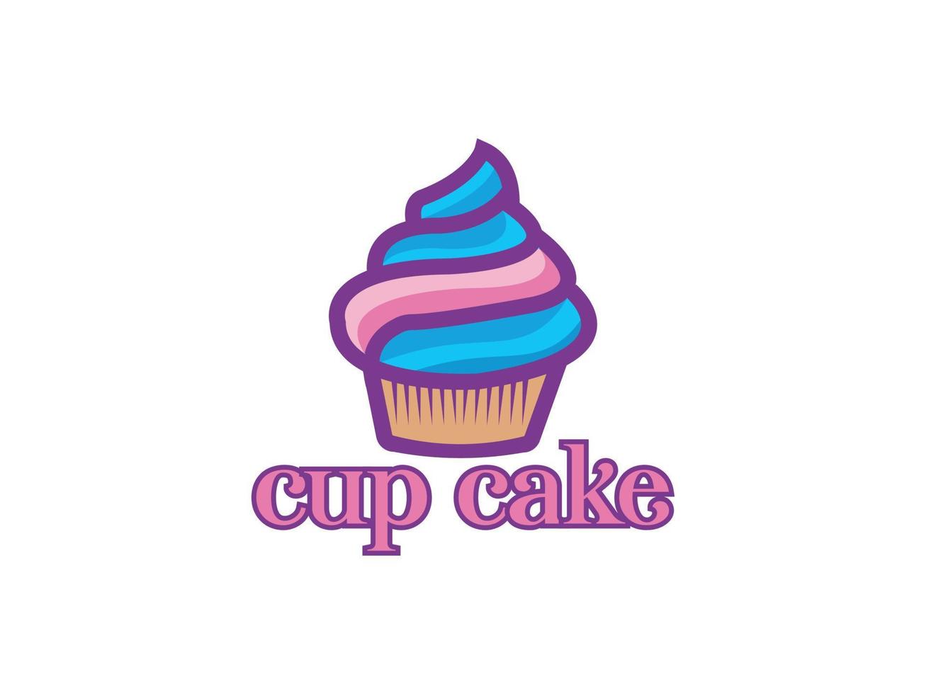 cup cake or bakery logo design vector template