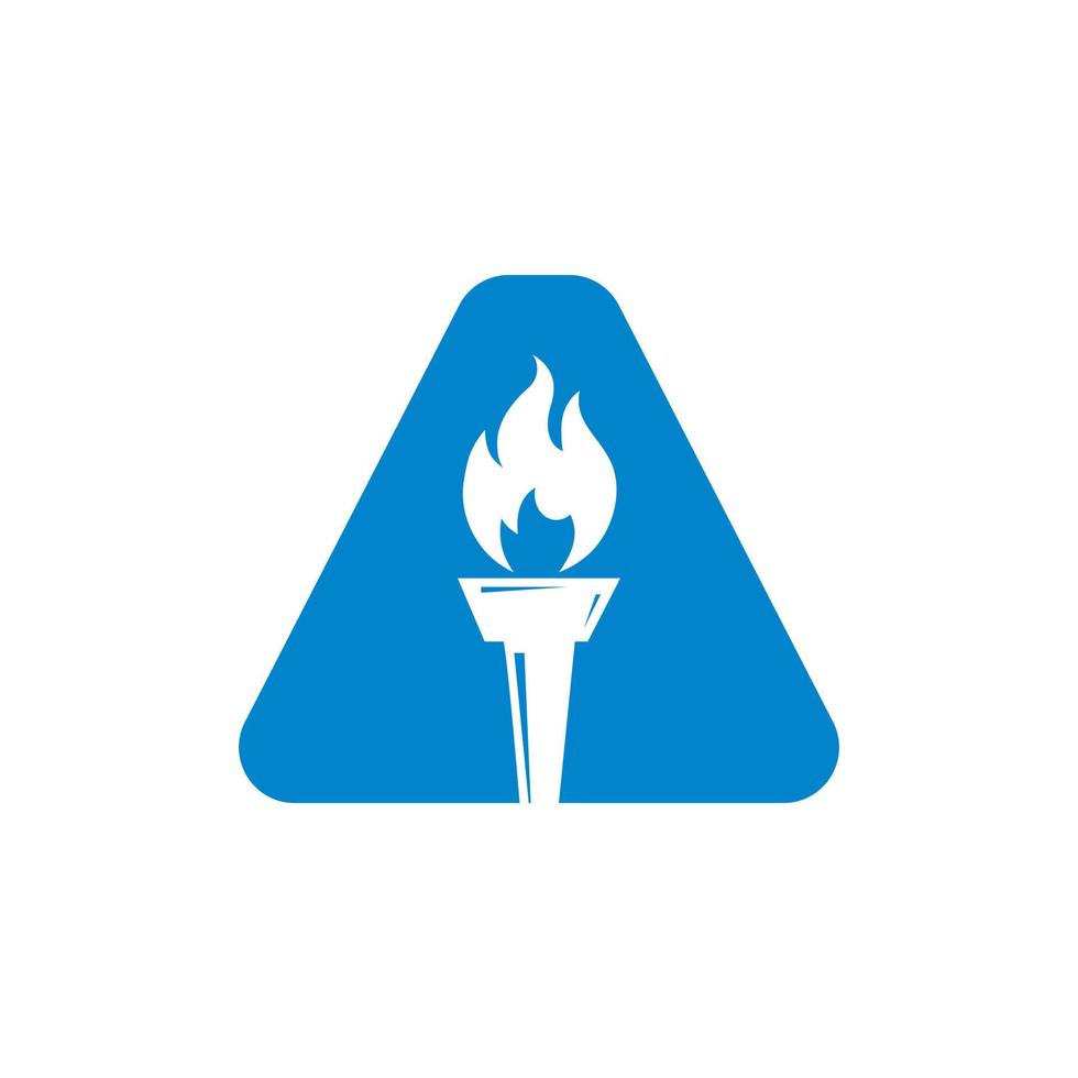 Initial Letter A Fire Torch Concept With Fire and Torch Icon Vector Symbol