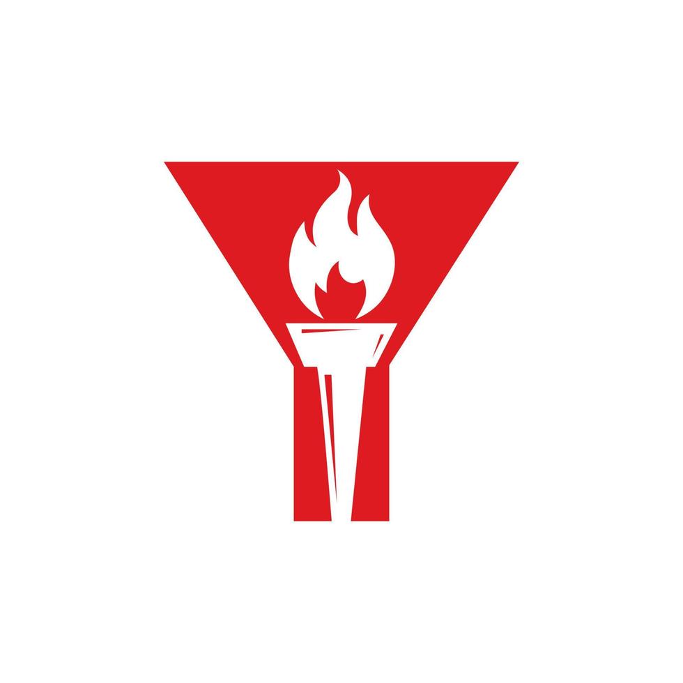 Initial Letter Y Fire Torch Concept With Fire and Torch Icon Vector Symbol