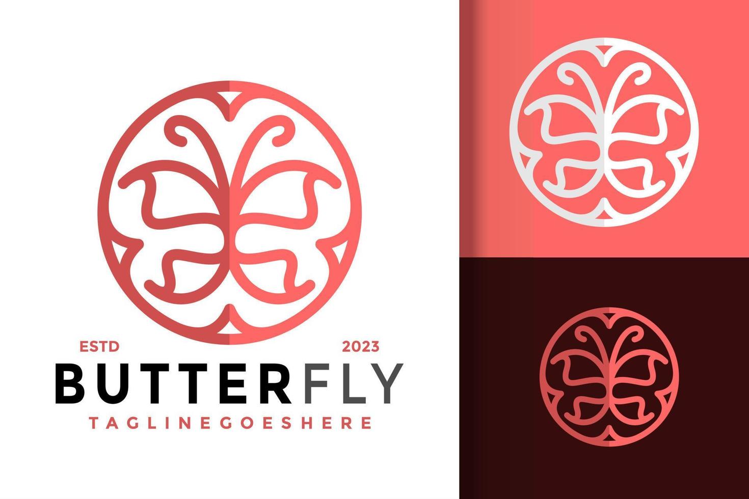 ornamento mariposa logo logos diseño elemento stock vector ilustración plantilla