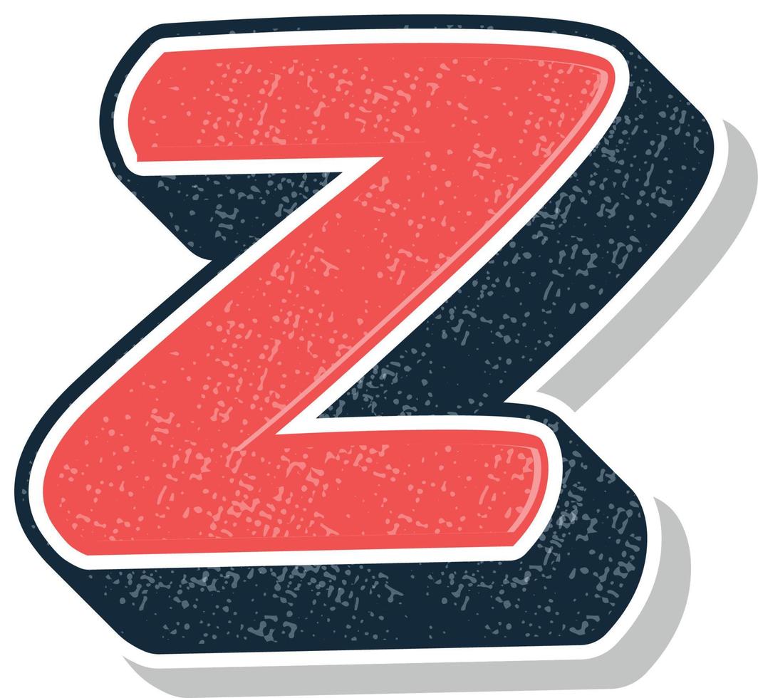 Vintage style 3d illustration of letter z vector