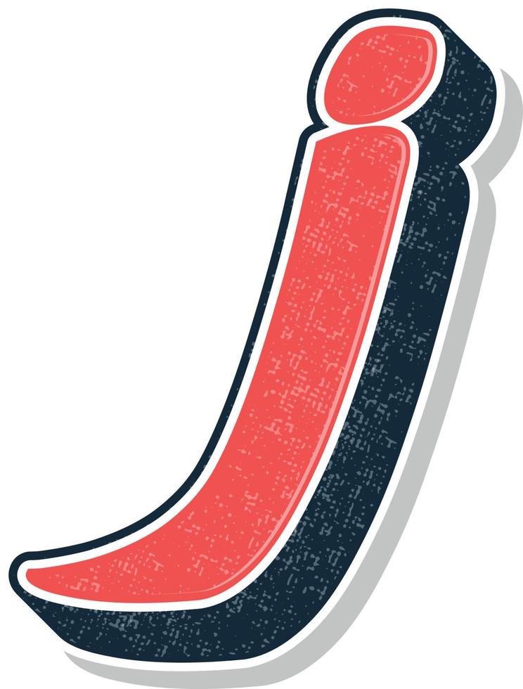 Vintage style 3d illustration of letter j vector