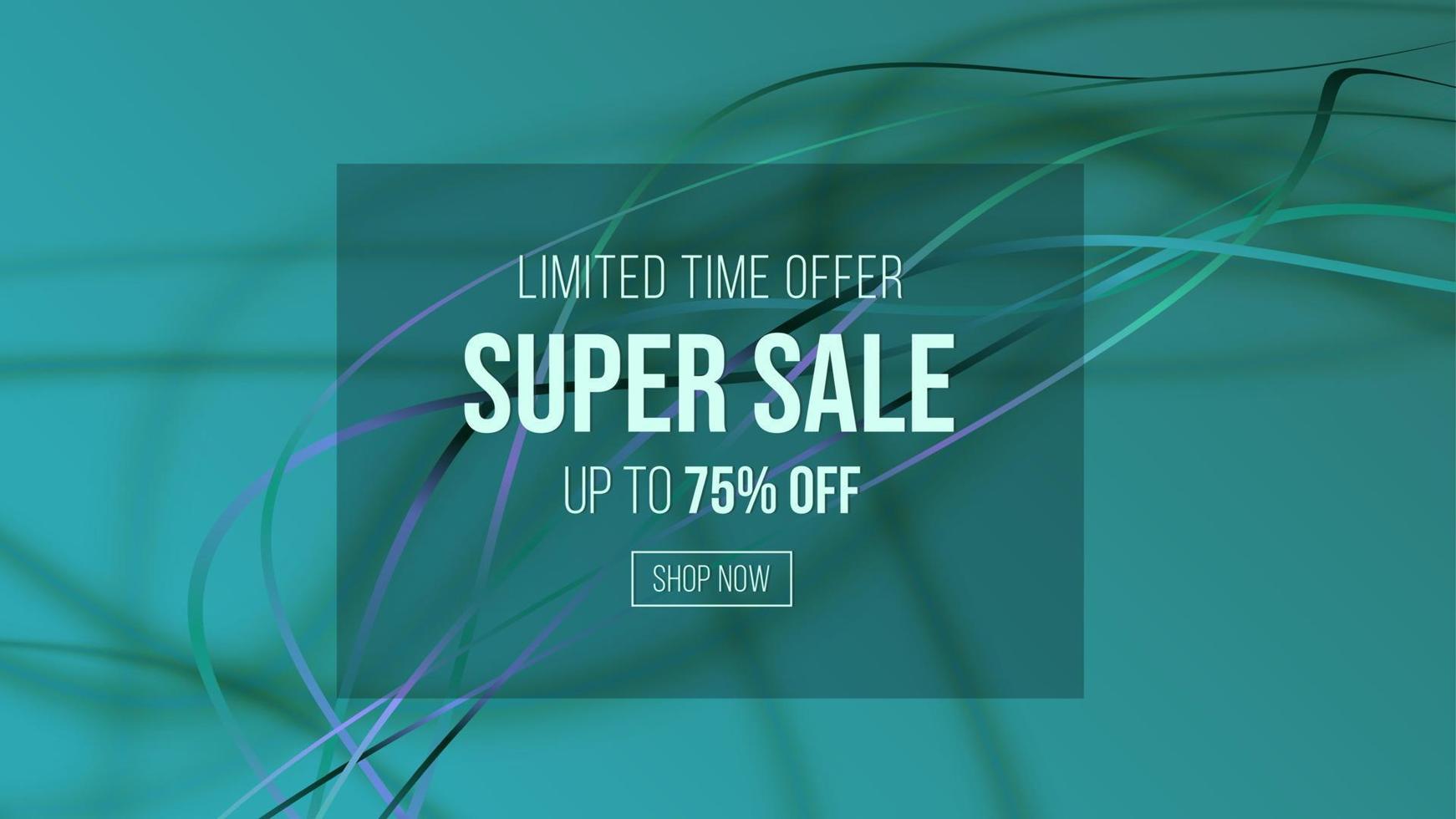Sale banner green turquoise color template design with geometric background , Big sale special offer off. Super Sale, end of season special offer banner. vector illustration.
