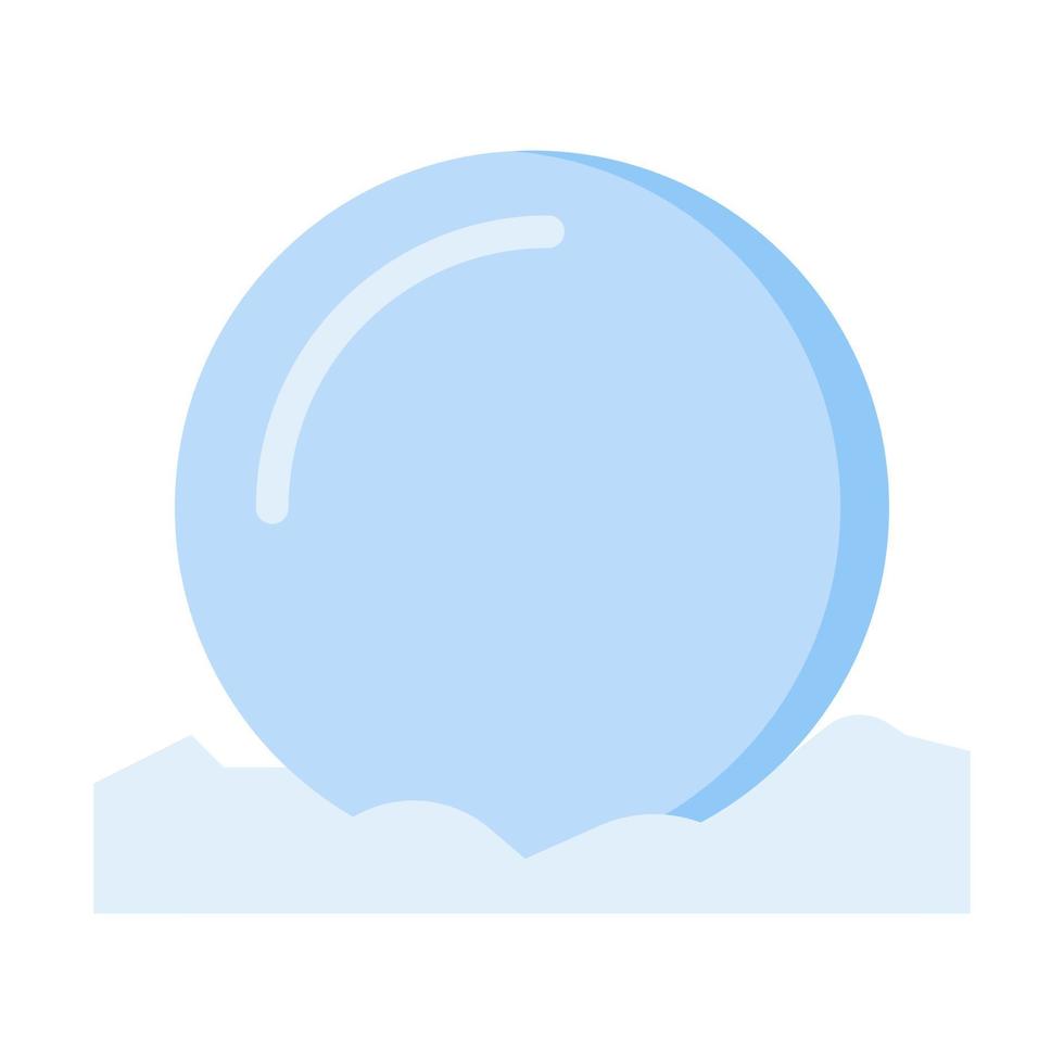Snow ball icon in flat style vector, winter icon, snow icon vector