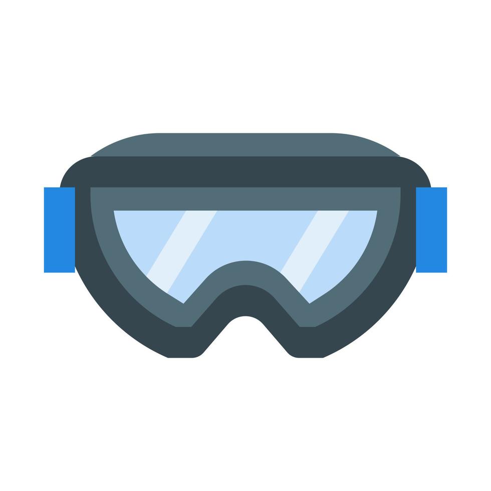 icono de gafas de esquí en vector de estilo plano, deporte de esquí, deporte de invierno