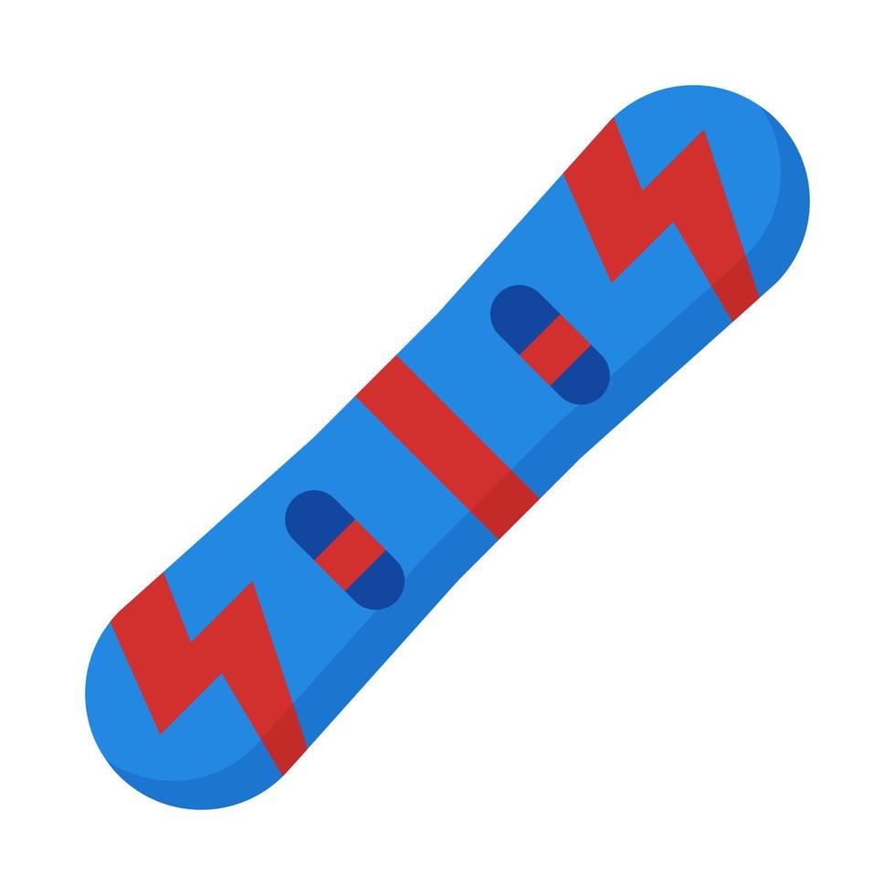 Snowboard icon in flat style vector, ski sport, winter sport vector