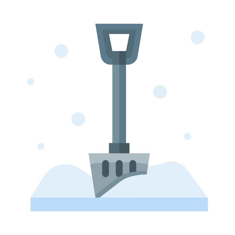 Shovel icon in flat style vector, tool icon, snow icon, winter icon vector