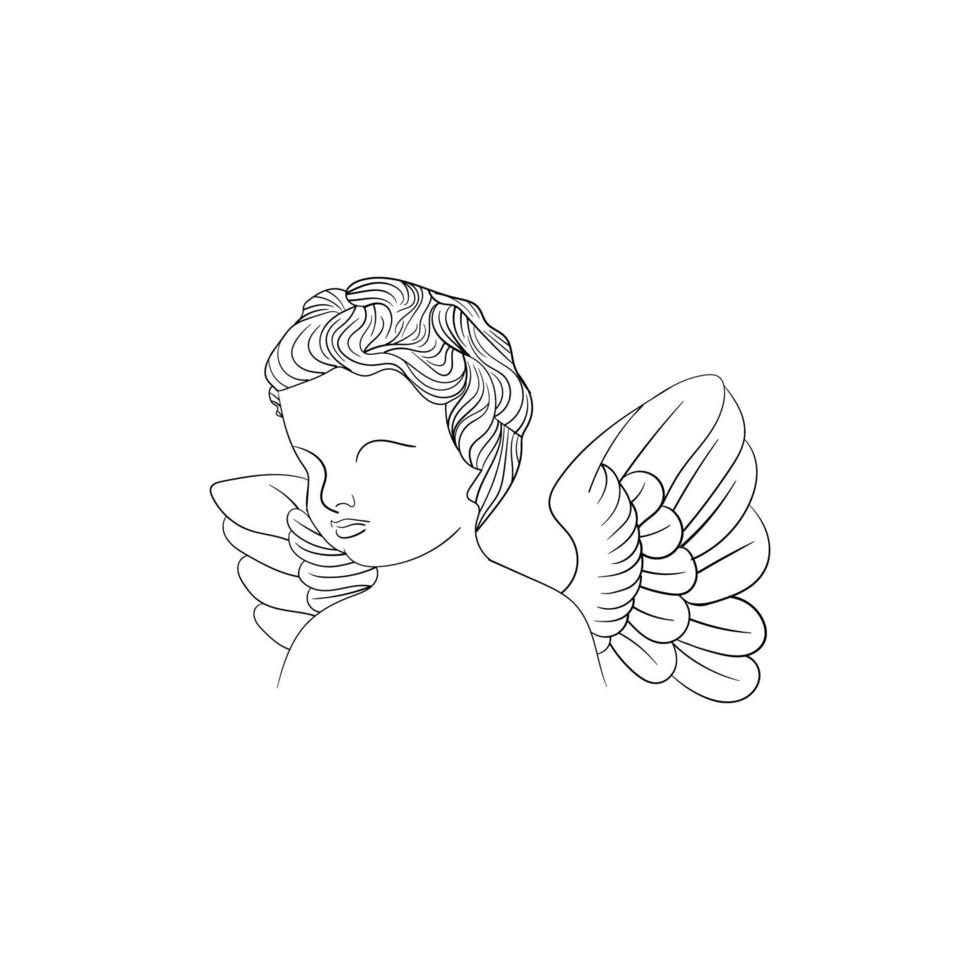 man angel sketch illustration creative design vector