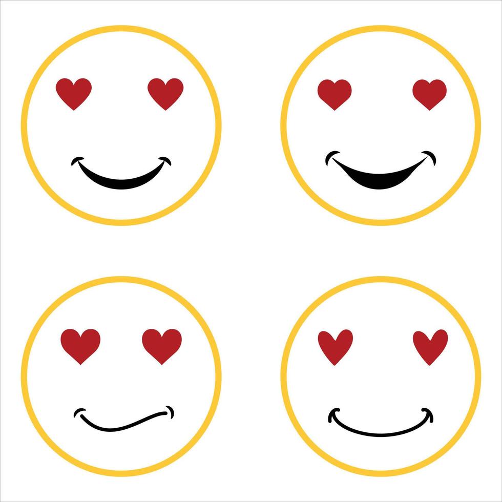 emoji de cara de amor vector