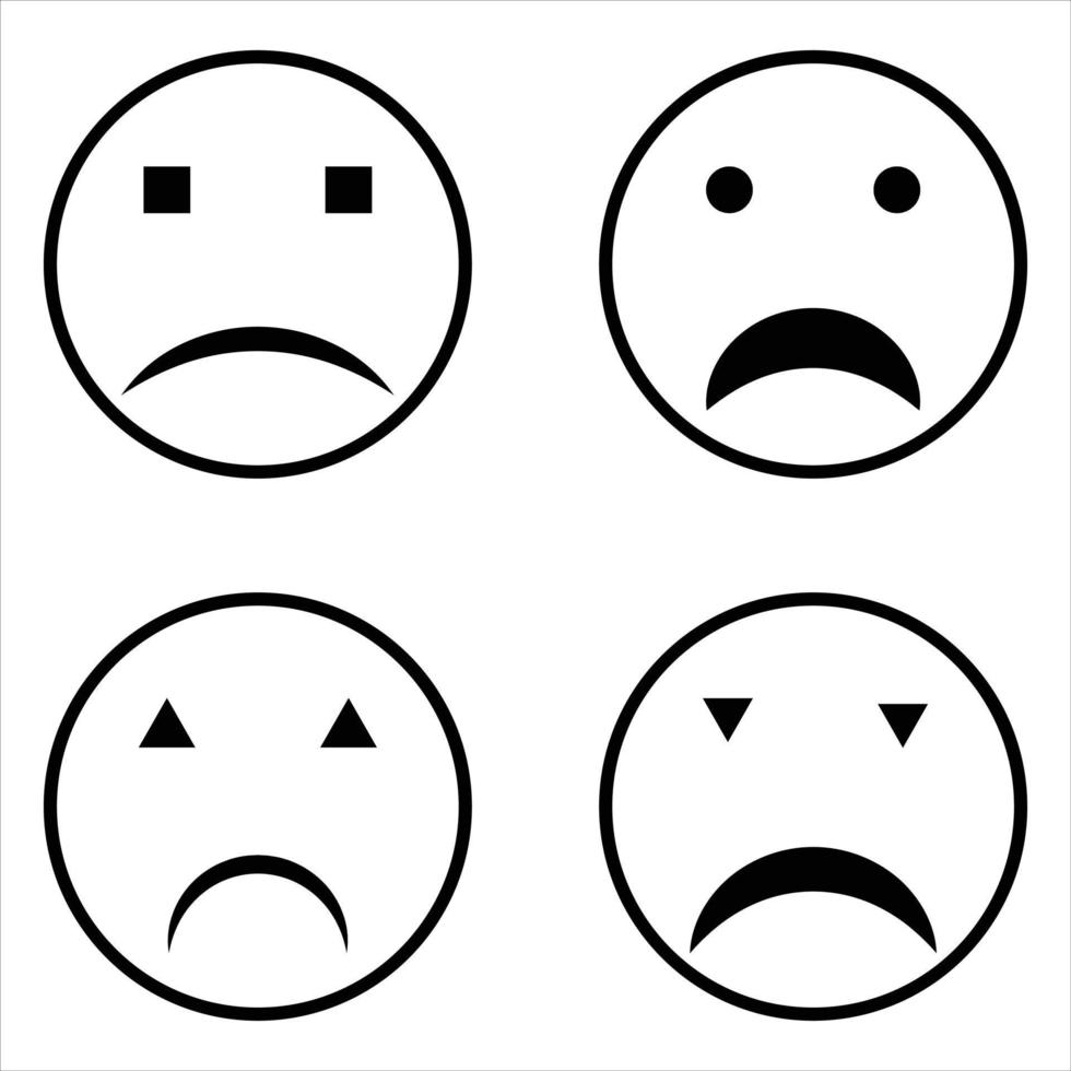 cara de emoji triste vector