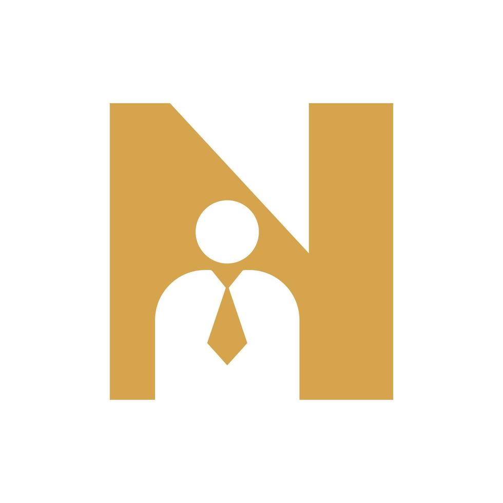 Letter N Business Man Symbol  for Insurance, Secure And Success Vector Template