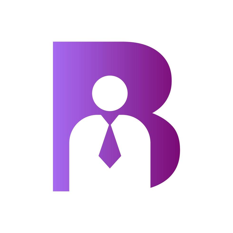 Letter B Business Man Symbol  for Insurance, Secure And Success Vector Template