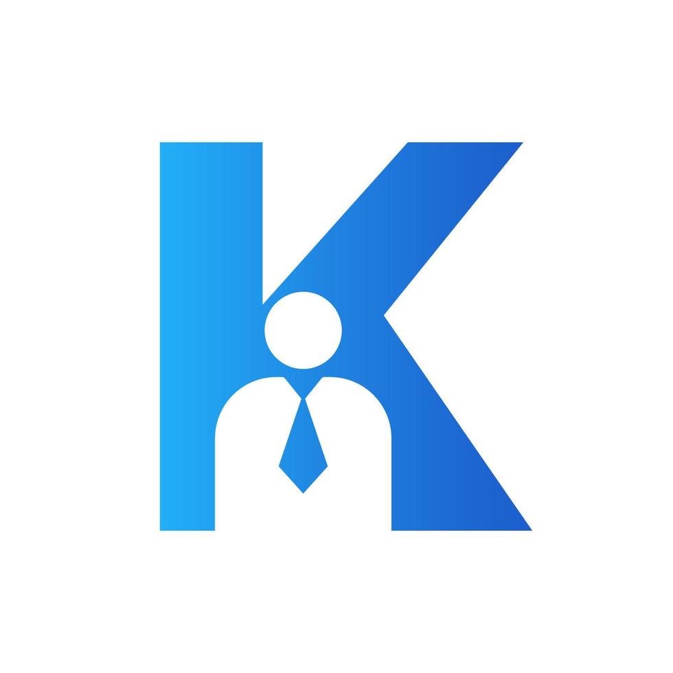 Letter K Business Man Symbol  for Insurance, Secure And Success Vector Template