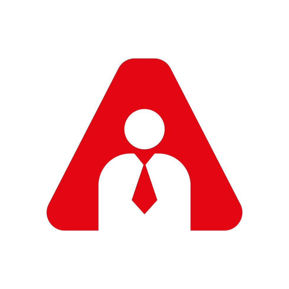 Letter A Business Man Symbol  for Insurance, Secure And Success Vector Template